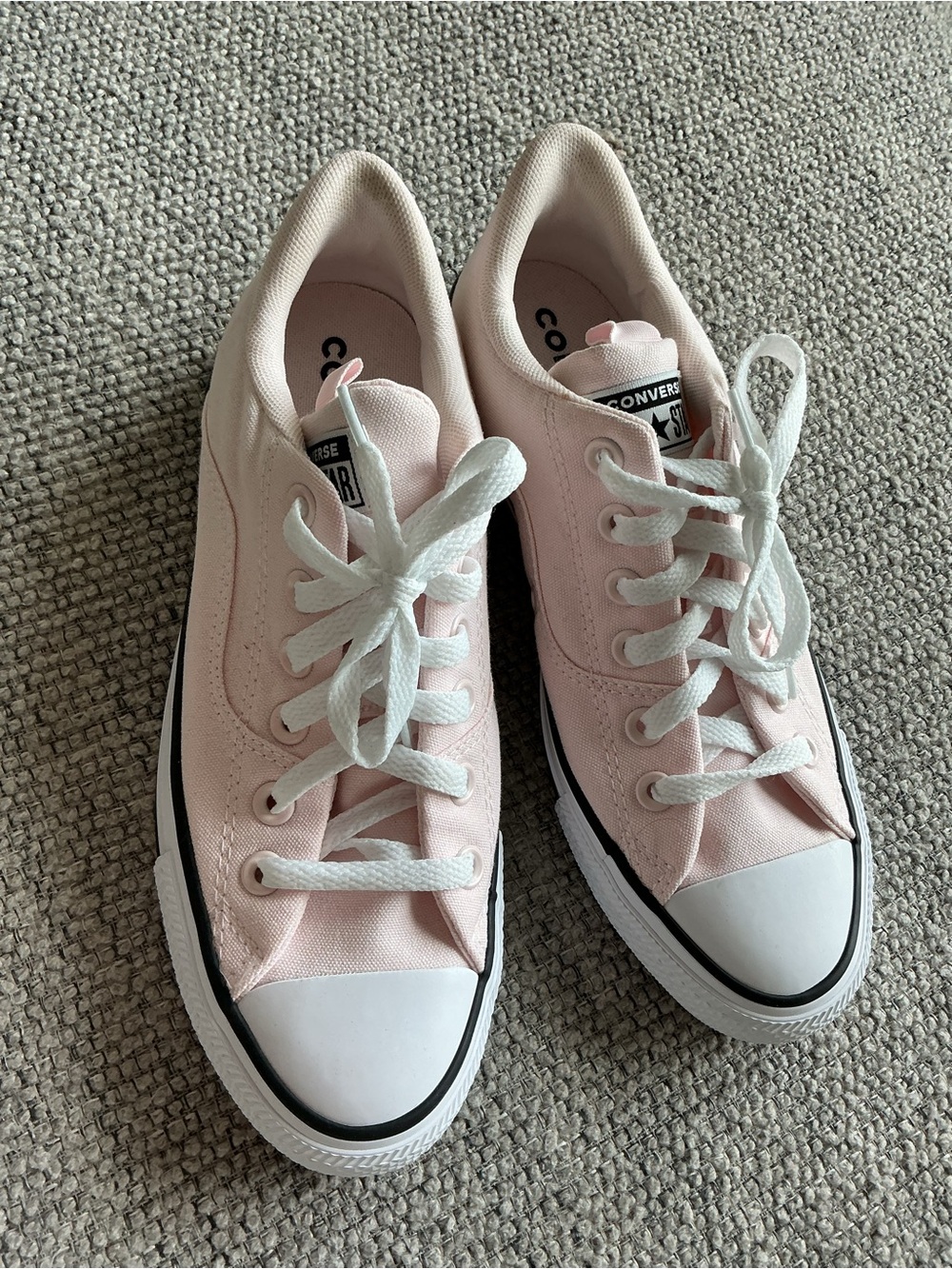 Converse Low Top Canvas Sneakers - Pale Pink & White